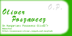 oliver poszavecz business card